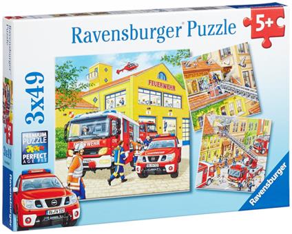 3 x 49 Teile. Feuerwehreinsatz. Ravensburger 094011 puzzle 49 pezzo(i)