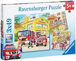 3 x 49 Teile. Feuerwehreinsatz. Ravensburger 094011 puzzle 49 pezzo(i)