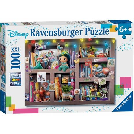Ravensburger - Puzzle Disney: Lo scaffale del collezionista, 100 Pezzi XXL, Età Raccomandata 6+ Anni