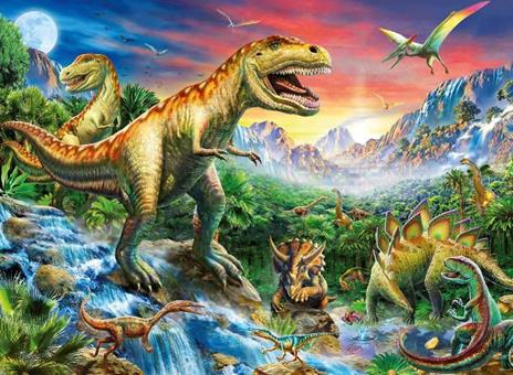 Ravensburger - Puzzle L'era dei dinosauri, 100 Pezzi XXL, Età Raccomandata 6+ Anni