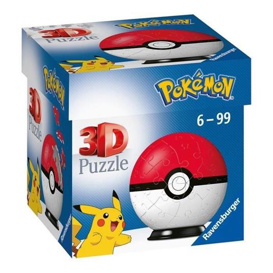 Ravensburger - 3D Puzzle Pokémon Pokéball Classica Rossa, 54 Pezzi, 6+ Anni - 2