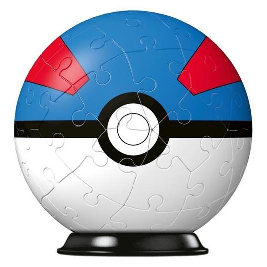 Ravensburger - 3D Puzzle Pokémon Pokéball Blu E Rossa, 54 Pezzi, 6+ Anni - 4