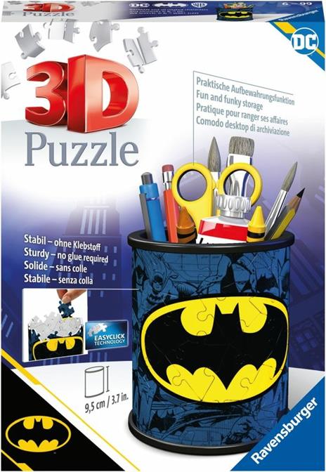 Ravensburger - 3D Puzzle Portapenne Batman, 54 Pezzi, 6+ Anni