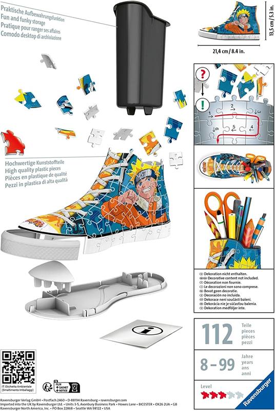 Ravensburger - 3D Puzzle Portapenne Sneaker Naruto, 108 Pezzi, 8+ Anni - 2