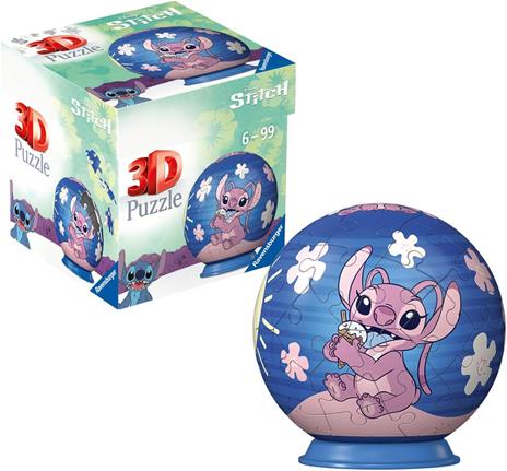Ravensburger 3D 11597-Palla puzzle Disney Angel, per grandi e piccoli fan di Stitch a partire dai 6 anni, 11598