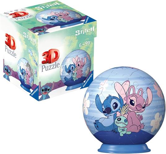 Ravensburger -  Puzzle Disney Stitch & Angel, Puzzle 3D 54 pz
