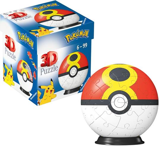 Ravensburger -  Puzzle Pokémon Repeat Ball, Puzzle 3D 54 pz