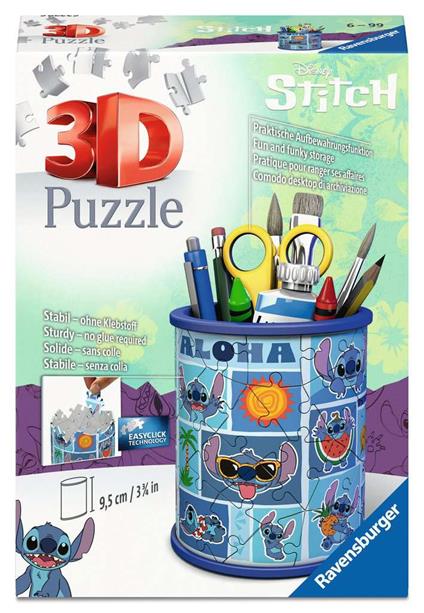 Puzzle 3D Portapenne Stitch, 54 Pezzi, 6+ Anni
