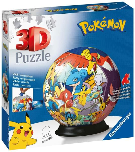 Ravensburger - 3D Puzzle Personaggi Pokémon, Puzzle Ball, 72 Pezzi, 6+ Anni - 2