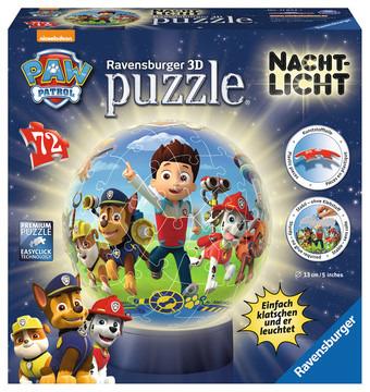 72 Teile 3D Puzzle-Ball / Nachtlicht. PAW: Paw Patrol. Ravensburger 00.011.842 puzzle 3D