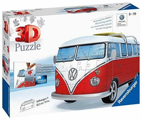 Ravensburger - 3D Puzzle Camper Volkswagen T1, 162 Pezzi, 8+ Anni - 7