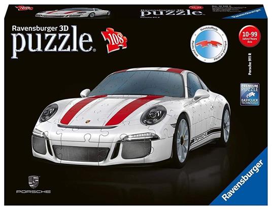 Ravensburger - 3D Puzzle Porsche 911, Veicolo, 108 Pezzi, 10+ Anni - 4