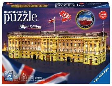 Ravensburger - 3D Puzzle Buckingham Palace Night Edition con Luce, Londra, 216 Pezzi, 8+ Anni