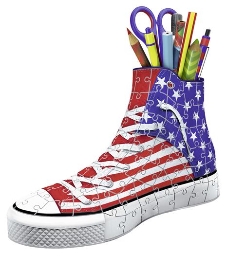 Ravensburger - 3D Puzzle Portapenne Sneaker Usa Flag Edition, 108 Pezzi, 8+ Anni - 4