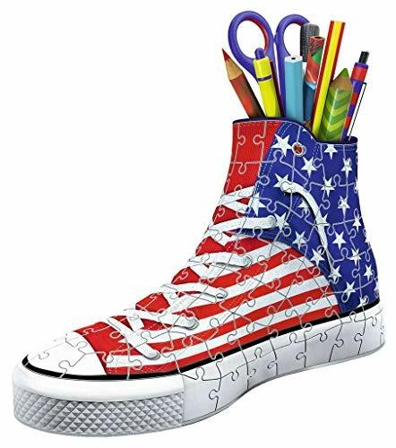 Ravensburger - 3D Puzzle Portapenne Sneaker Usa Flag Edition, 108 Pezzi, 8+ Anni - 7