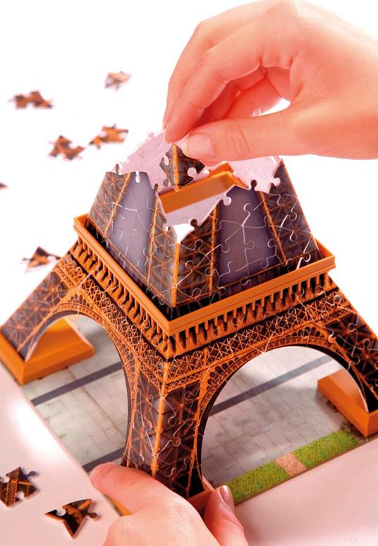 Ravensburger - 3D Puzzle Tour Eiffel, Parigi, 216 Pezzi, 8+ Anni - 4
