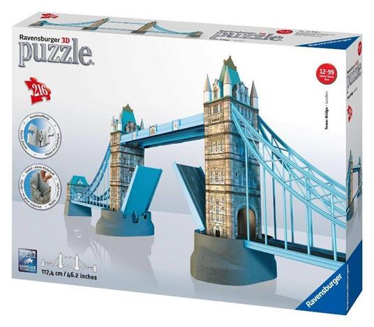 Ravensburger - 3D Puzzle Tower Bridge, 216 Pezzi, 8+ Anni - 7