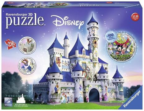 Ravensburger - 3D Puzzle Castello Disney, 216 Pezzi, 10+ Anni - 3