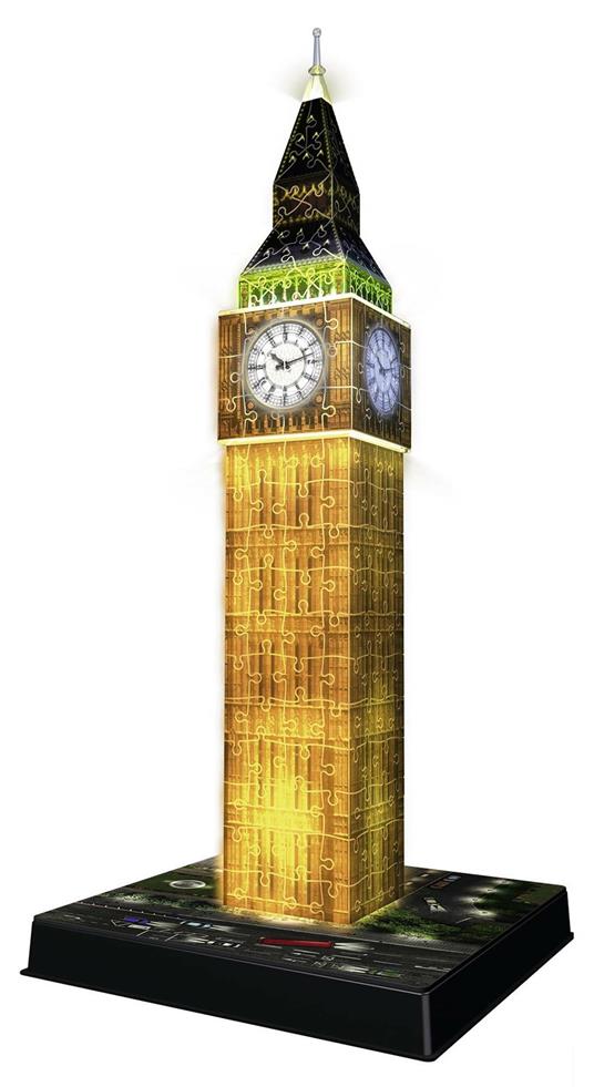 Ravensburger - 3D Puzzle Big Ben Night Edition con Luce, Londra, 216 Pezzi, 8+ Anni - 3