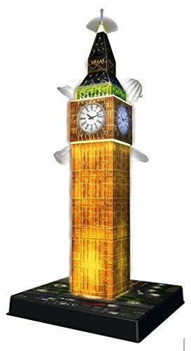 Ravensburger - 3D Puzzle Big Ben Night Edition con Luce, Londra, 216 Pezzi, 8+ Anni - 6