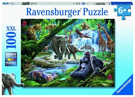 Ravensburger - Puzzle Animali della giungla, 100 Pezzi XXL, Età Raccomandata 6+ Anni