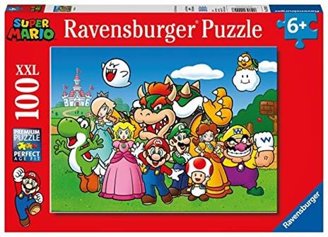 Ravensburger - Puzzle Super Mario, 100 Pezzi XXL, Età Raccomandata 6+ Anni
