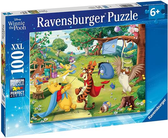 Ravensburger - Puzzle Winnie the Pooh, 100 Pezzi XXL, Età Raccomandata 6+ Anni - 2