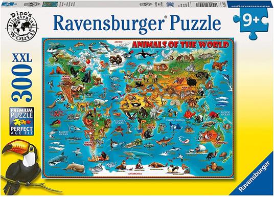 Ravensburger - Puzzle Animali del mondo, 300 Pezzi XXL, Età Raccomandata 9+ Anni - 2