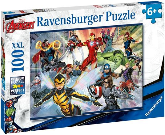 Ravensburger - Puzzle Avengers, 100 Pezzi XXL, Età Raccomandata 6+ Anni - 2