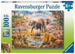 Ravensburger - Puzzle La savana africana, 100 Pezzi XXL, Età Raccomandata 6+ Anni