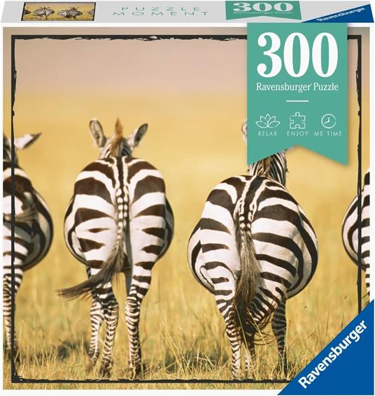 Ravensburger - Puzzle Zebre, Collezione Puzzle Moments, 300 Pezzi, Puzzle Adulti