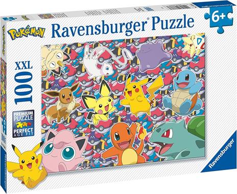Ravensburger - Puzzle Pokémon, 100 Pezzi XXL, Età Raccomandata 6+ Anni - 2