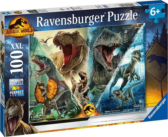 Ravensburger - Puzzle Jurassic World, 100 Pezzi XXL, Età Raccomandata 6+ Anni - 2