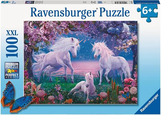 Ravensburger - Puzzle Unicorni incantati, 100 Pezzi XXL, Età Raccomandata 6+ Anni