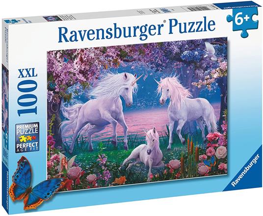 Ravensburger - Puzzle Unicorni incantati, 100 Pezzi XXL, Età Raccomandata 6+ Anni - 2