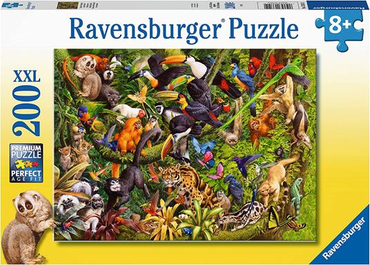 Ravensburger - Puzzle Giungla vivace, 200 Pezzi XXL, Età Raccomandata 8+ Anni