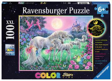 Sonderserie 100 / 200 Teile XXL. Einhörner im Mondschein, 100 T. Color Starline. Ravensburger 13670 puzzle 100 pezzo(i)