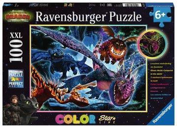 Ravensburger - Puzzle Dragons B, 100 Pezzi XXL, Età Raccomandata 6+ Anni - 2