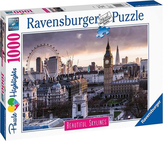 Ravensburger - Puzzle London, Collezione Beautiful Skylines, 1000 Pezzi, Puzzle Adulti