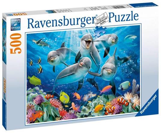 Ravensburger - Puzzle Delfini, 500 Pezzi, Puzzle Adulti - Ravensburger - Puzzle  500 pz - Puzzle da 300 a 1000 pezzi - Giocattoli