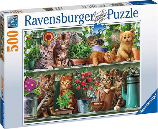 Ravensburger - Puzzle Gatto sullo Scaffale, 500 Pezzi, Puzzle Adulti - 2