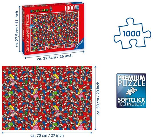 Ravensburger - Puzzle Super Mario, Collezione Challenge, 1000 Pezzi, Puzzle Adulti - 3