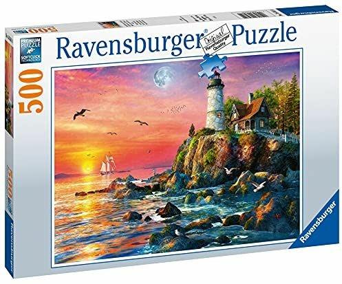 Ravensburger - Puzzle Faro alla Sera, 500 Pezzi, Puzzle Adulti
