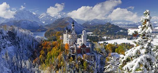 Ravensburger - Puzzle Castello di Neuschwanstein, Collezione Panorama, 2000 Pezzi, Puzzle Adulti - 40