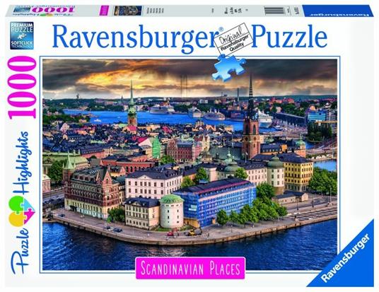 Ravensburger - Puzzle Stoccolma, Svezia, Collezione Scandinavian Places, 1000 Pezzi, Puzzle Adulti
