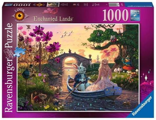 Ravensburger - Enchanted Lands Il paese delle meraviglie Look and find 1000 Pezzi Puzzle Adulti