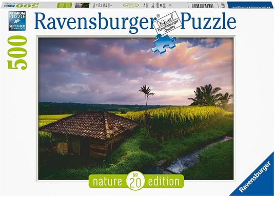 Ravensburger - Puzzle Risaie a Bali, 500 Pezzi, Puzzle Adulti