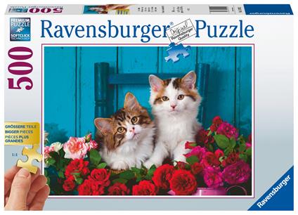 Ravensburger - Puzzle Gattini, Gold Edition, 500 Pezzi, Puzzle Adulti
