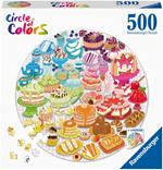 Ravensburger - Puzzle Circolare Dessert, Collezione Circle of Colors 500 Pezzi, Puzzle Adulti