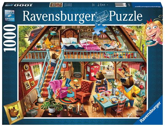 Ravensburger - Puzzle Riccioli d'oro e i tre orsi, 1000 Pezzi, Puzzle Adulti  - Ravensburger - Puzzle 1000 pz - illustrati - Puzzle da 1000 a 3000 pezzi  - Giocattoli